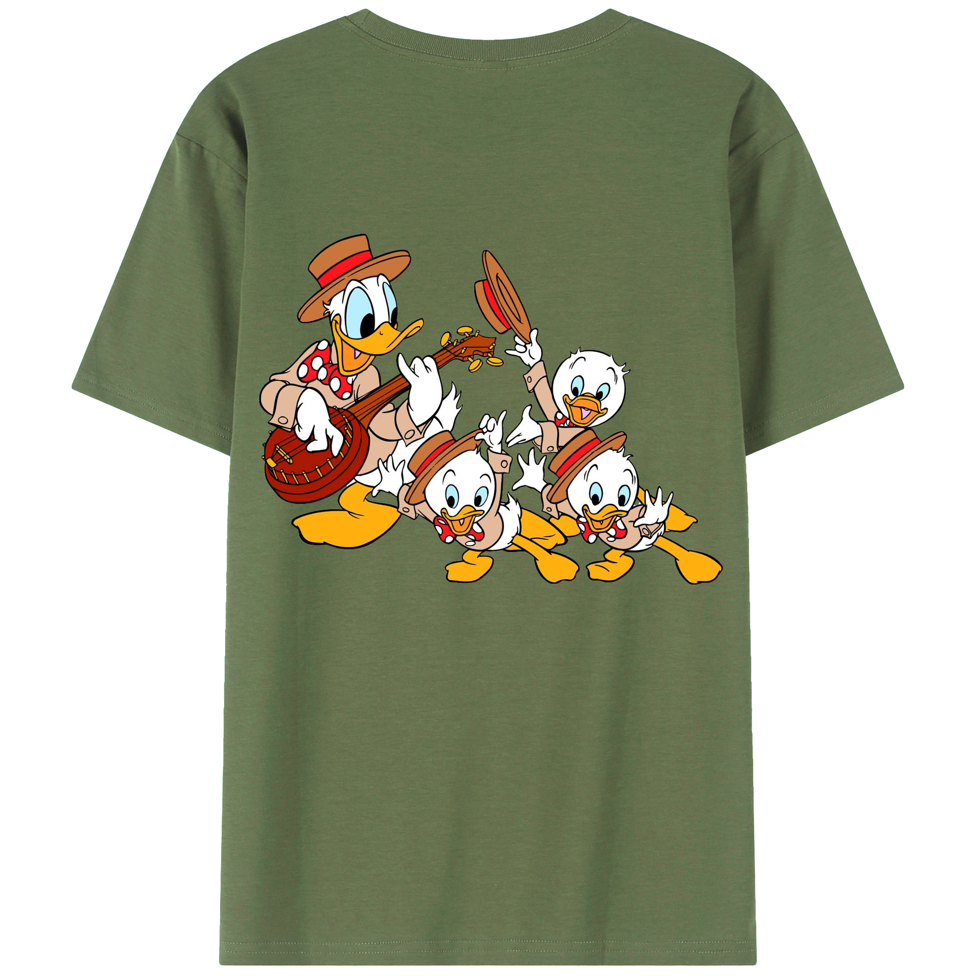 ミッキーマウス Mickey Mouse 綿100％ メンズ半袖Tシャツ（バックプリント） 通気性